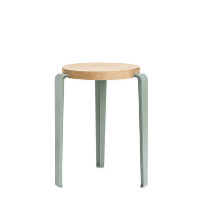 Lou Stackable stool - / H 45 cm - Steel & oak by TIPTOE Grey by Made in ...