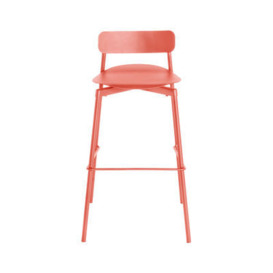 Fromme Stackable bar stool - / H 75 cm - Aluminium by Petite Friture Pink/Orange