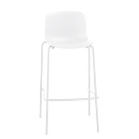 Troy Outdoor Bar stool - Plastic & 4 metal feet - H 65 cm by Magis White