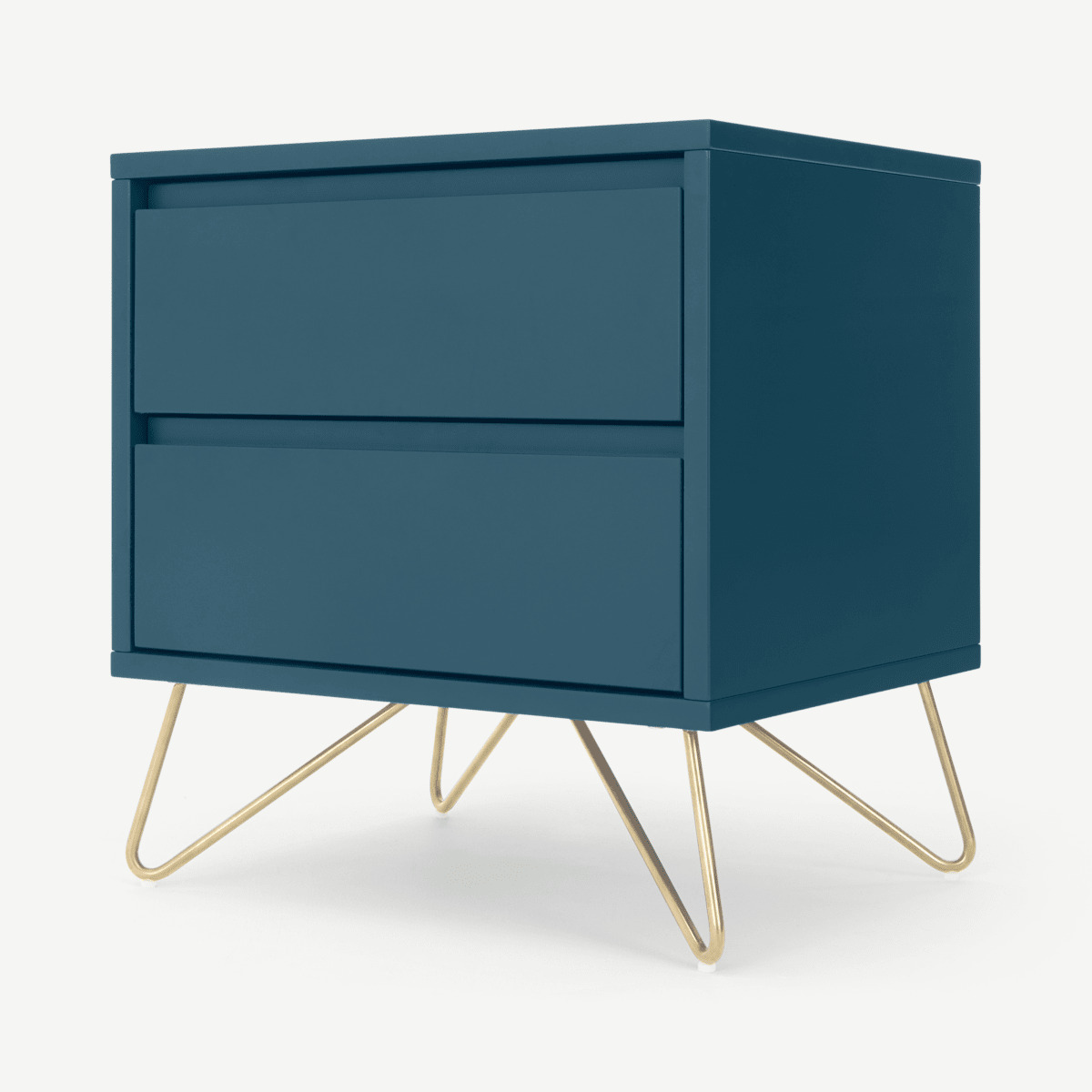 Elona Bedside Table, Teal and Brass by