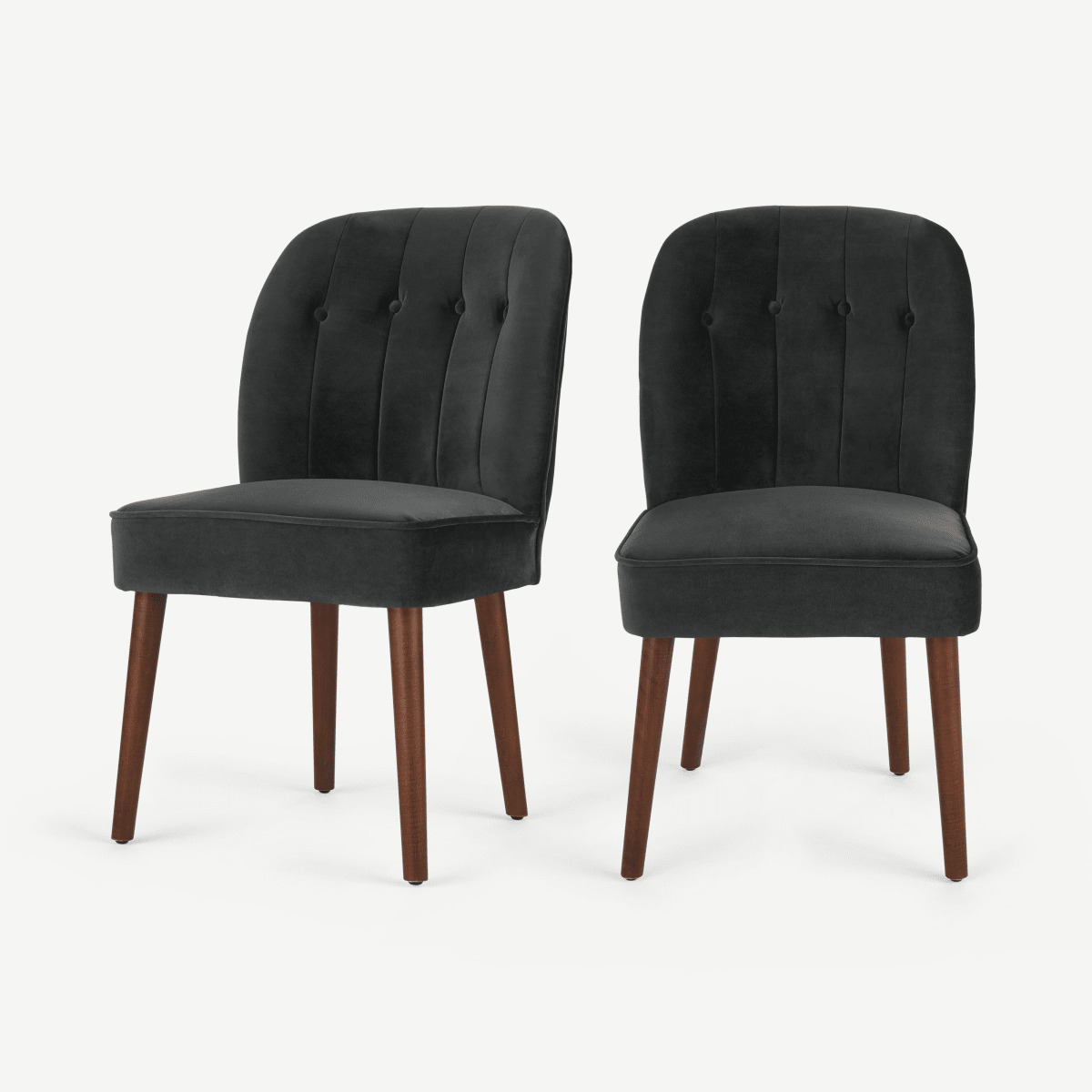 Set of 2 Margot Dining Chairs, Midnight Grey Velvet