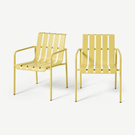 Soriano Garden Set of 2 Dining Chairs, Yellow