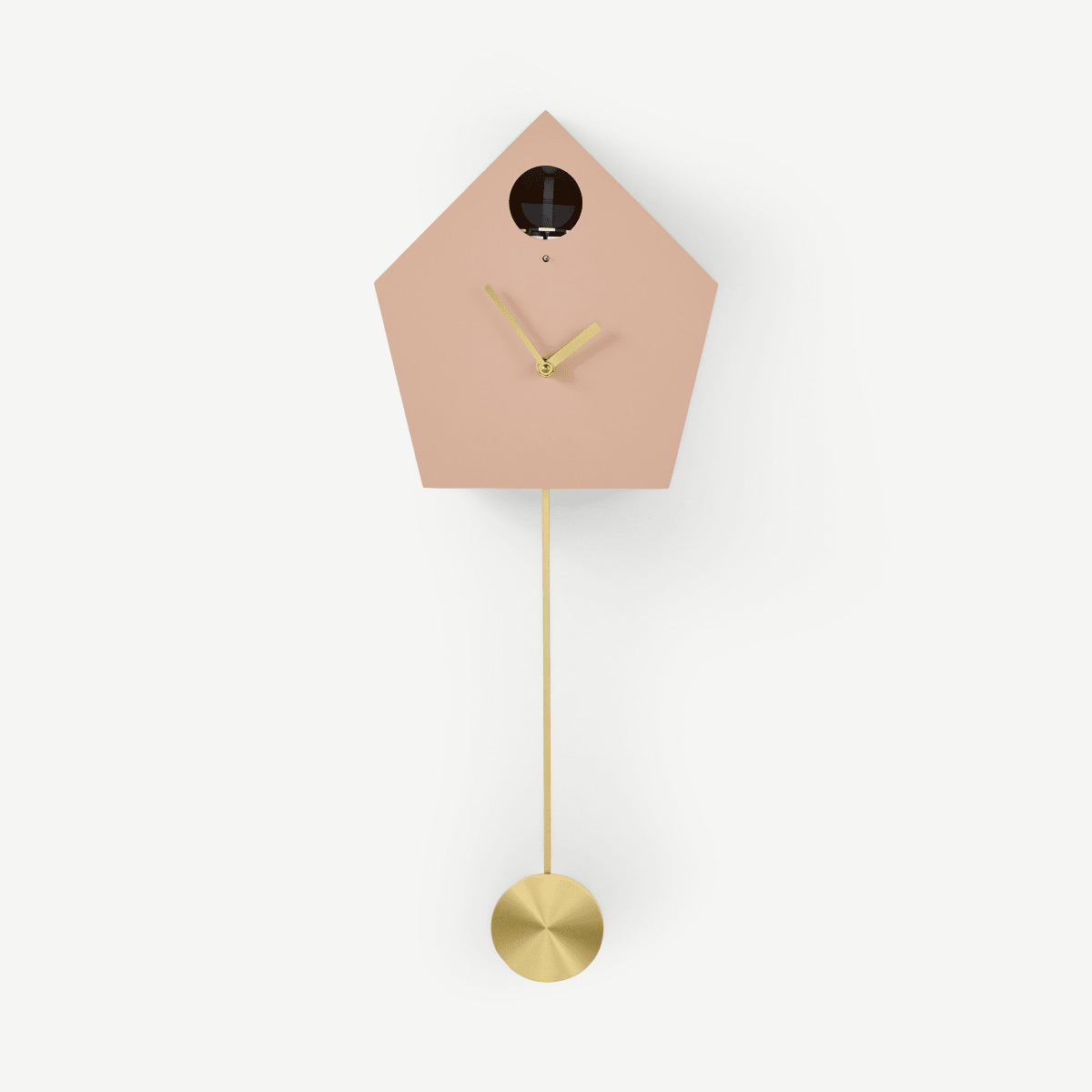 Lark Cuckoo Clock, Blush Pink & Brass