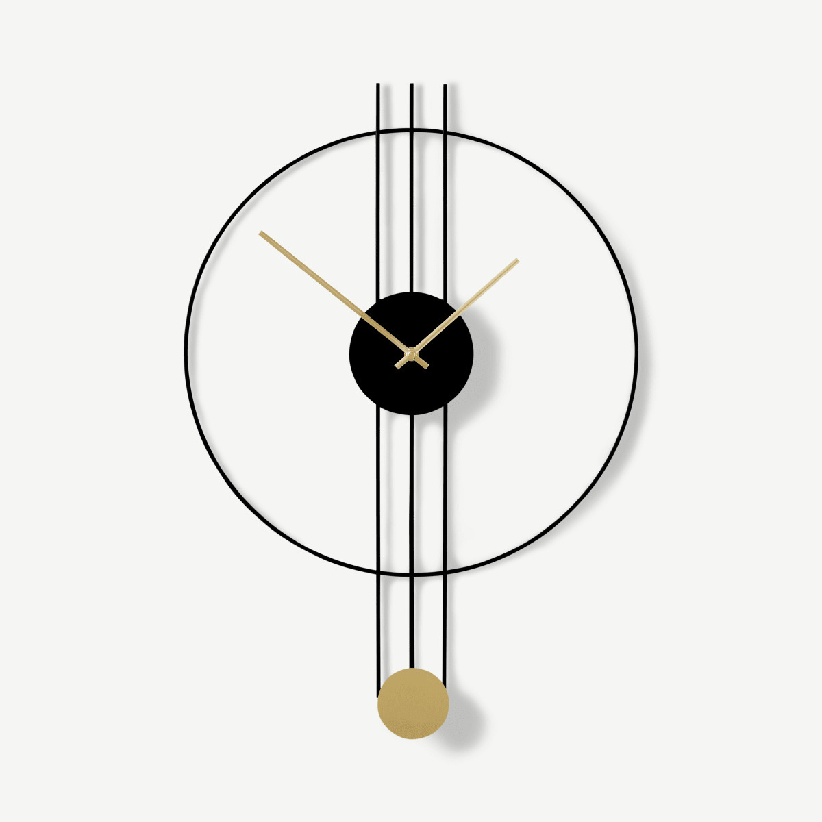Rowell Pendulum Clock 45 x 60cm, Black & Brass