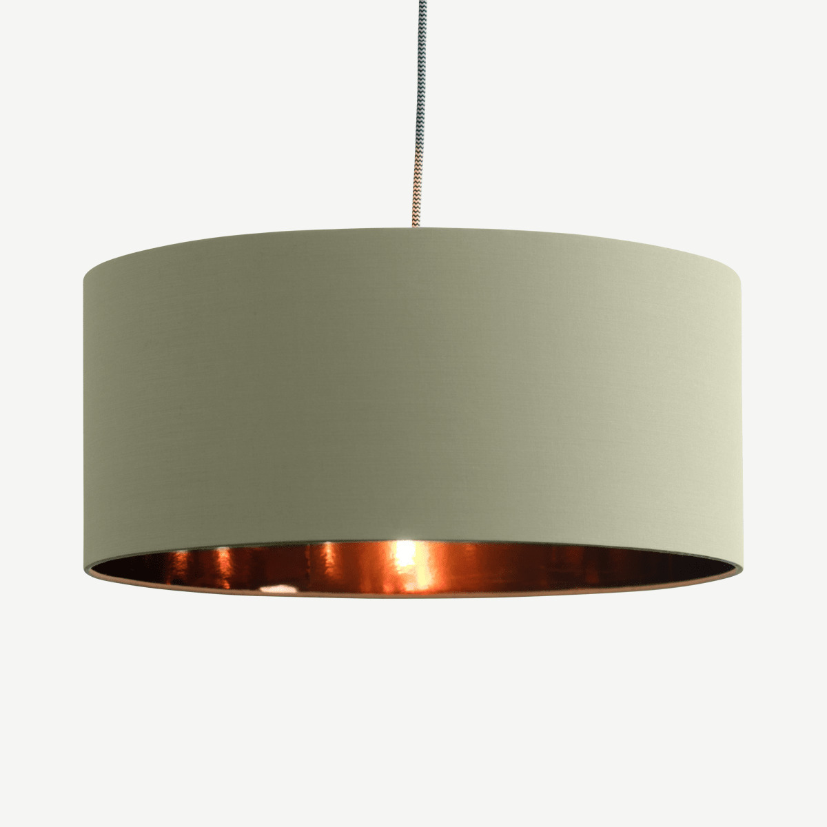 Oro Pendant Drum Lamp Shade, 45 cm, Desert Sage & Copper