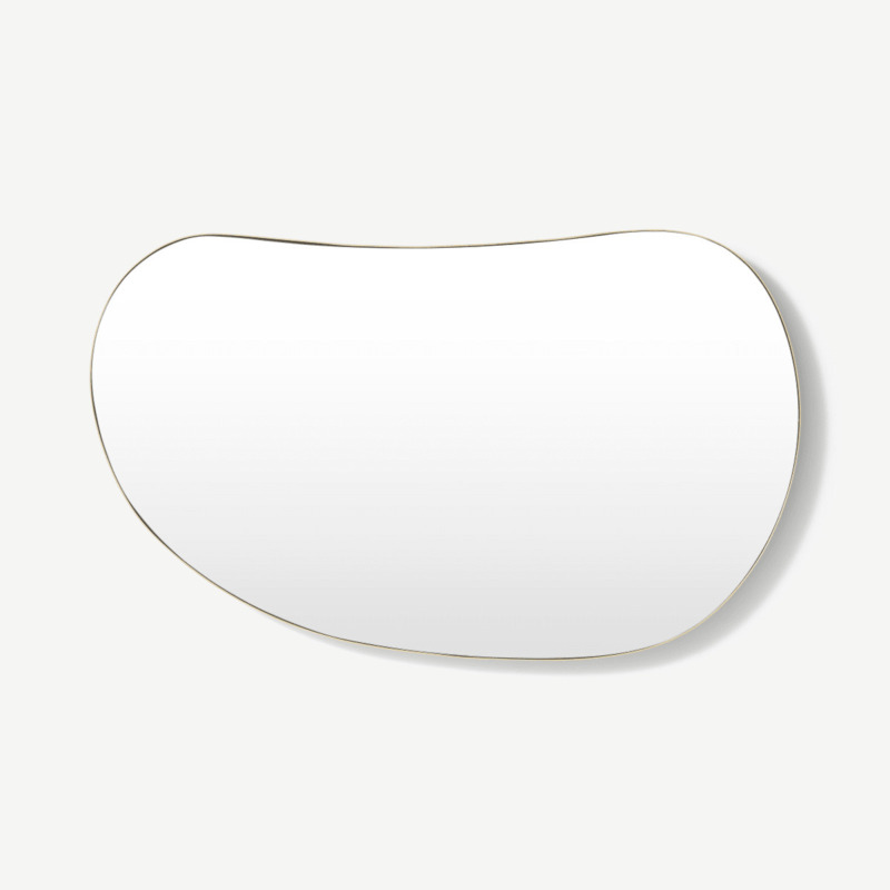 Adria Pebble Shape Wall Mirror, 89 x 54 cm, Brushed Brass by