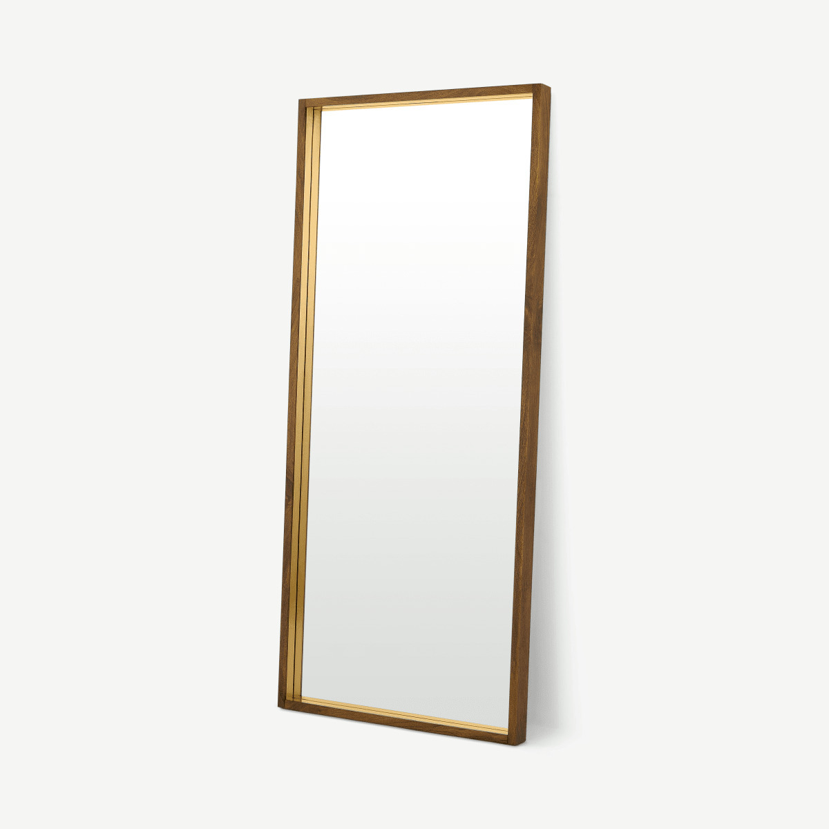 Emsworth Full Length Leaning Mirror, Extra Large 80 x 180cm, Mango Wood & Brass