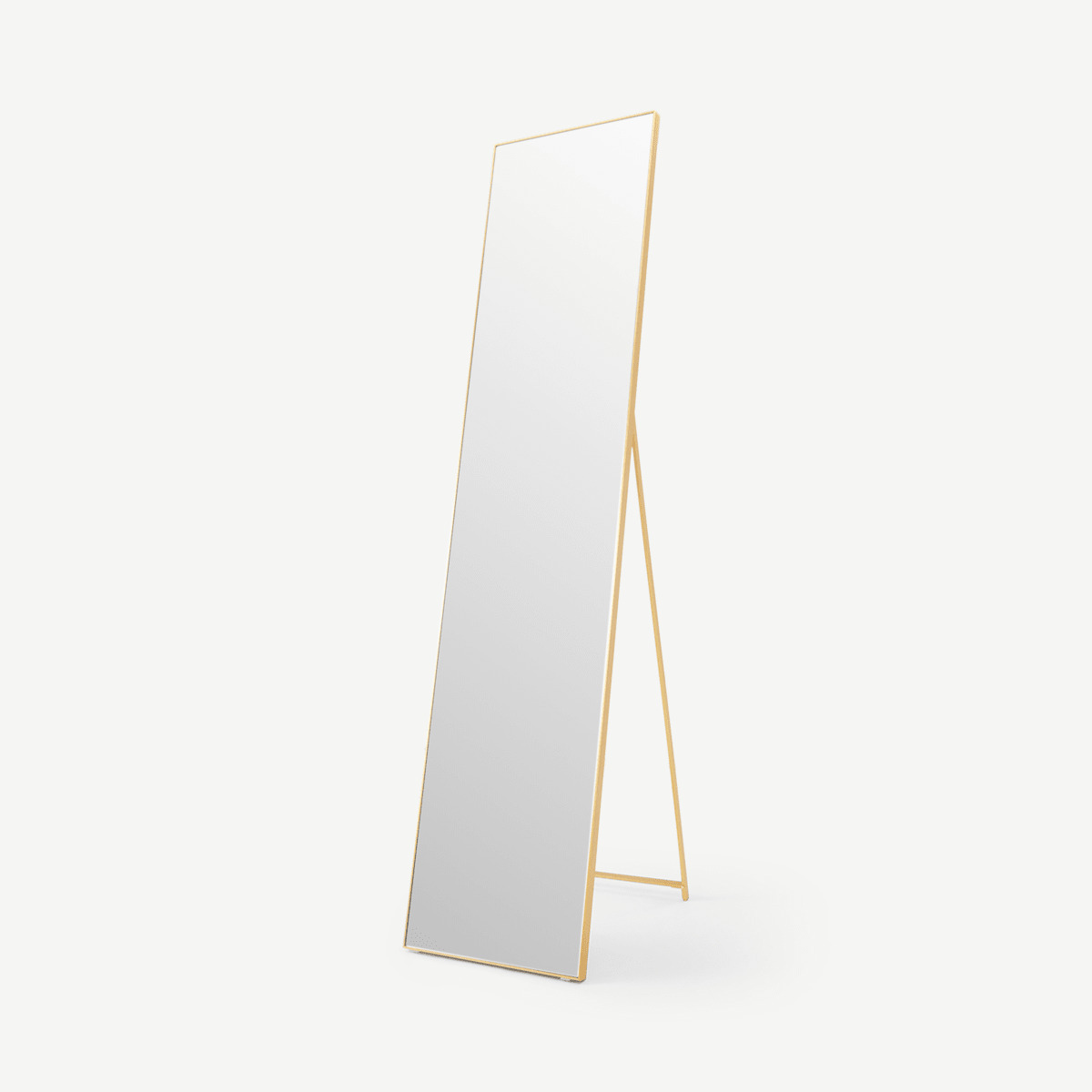 Quinton Large Freestanding Mirror with Rail, Brass