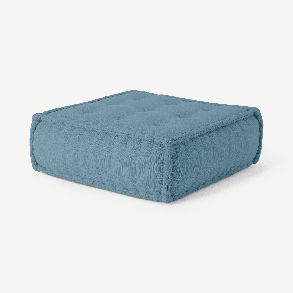 Sully Floor Cushion, Citadel Blue Cotton Slub