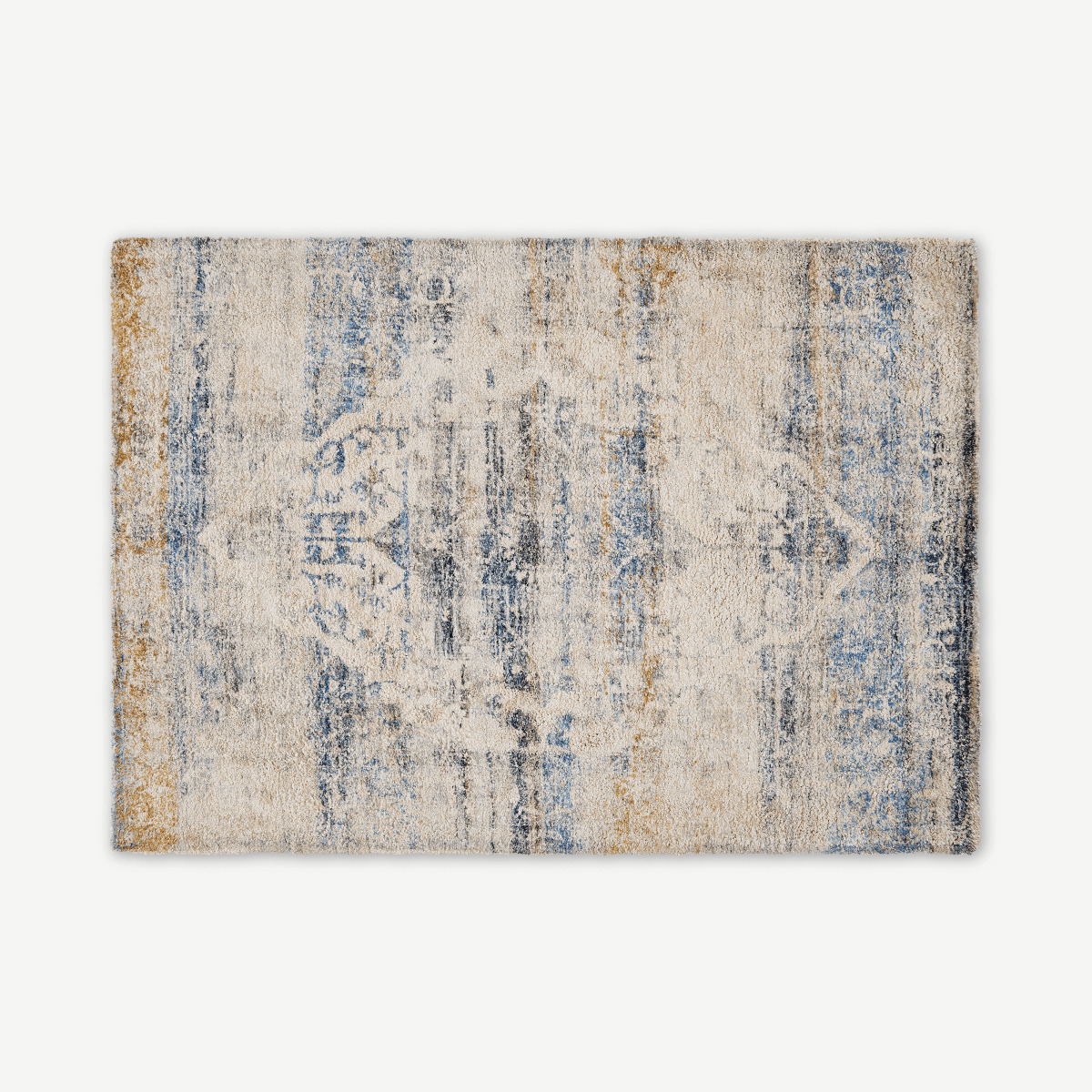 Ilyass Moroccan Style Rug, Large 160 x 230cm, Navy & Antique Gold