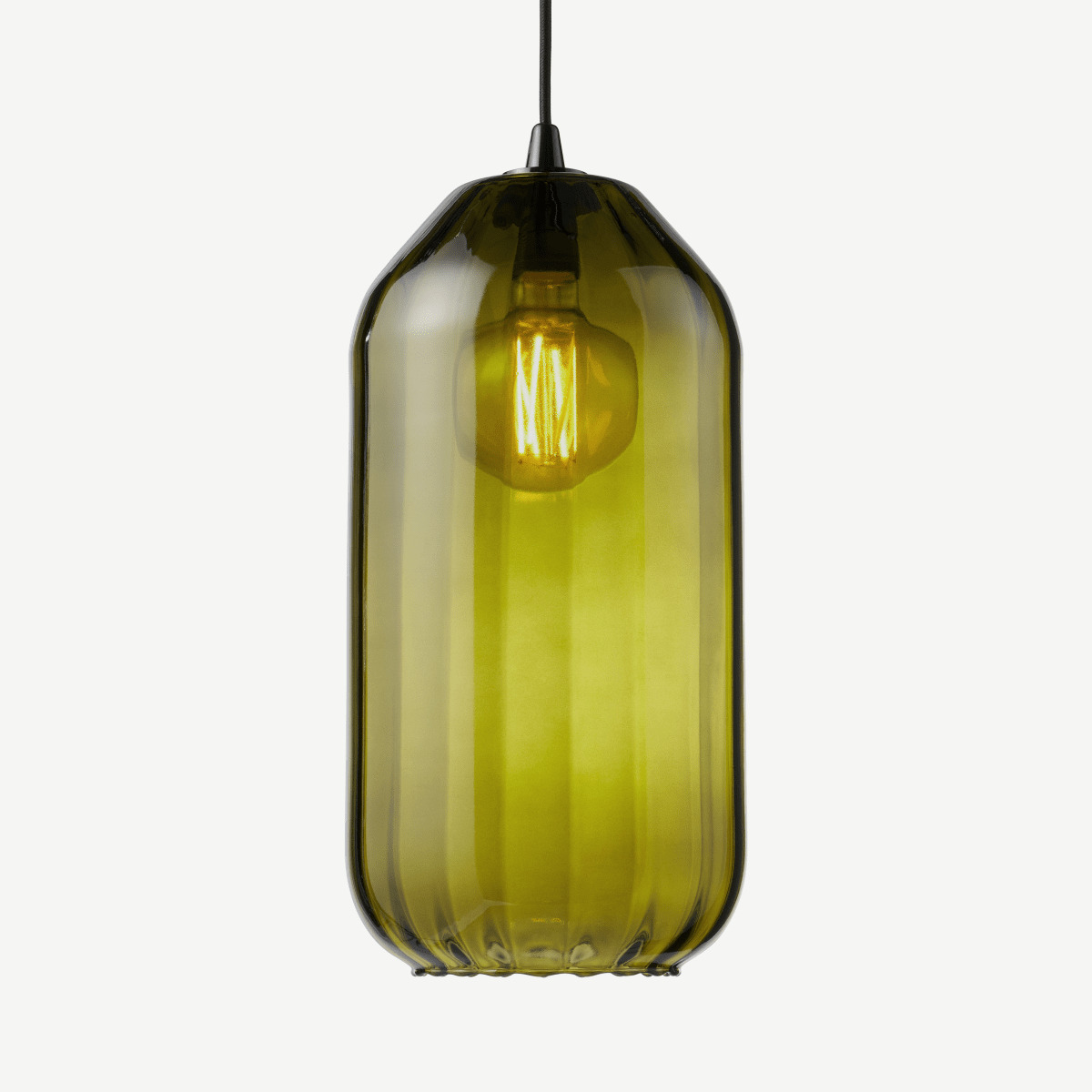 Andes Tall Lamp Shade, Emerald Green Glass