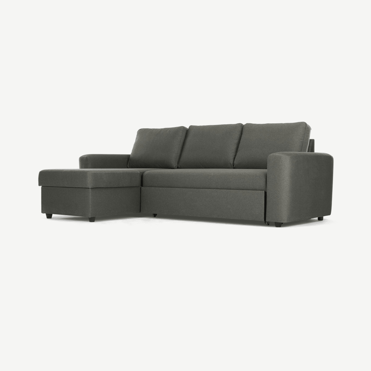 Aidian Corner Sofa Bed with Storage, Pigeon Grey Weave by