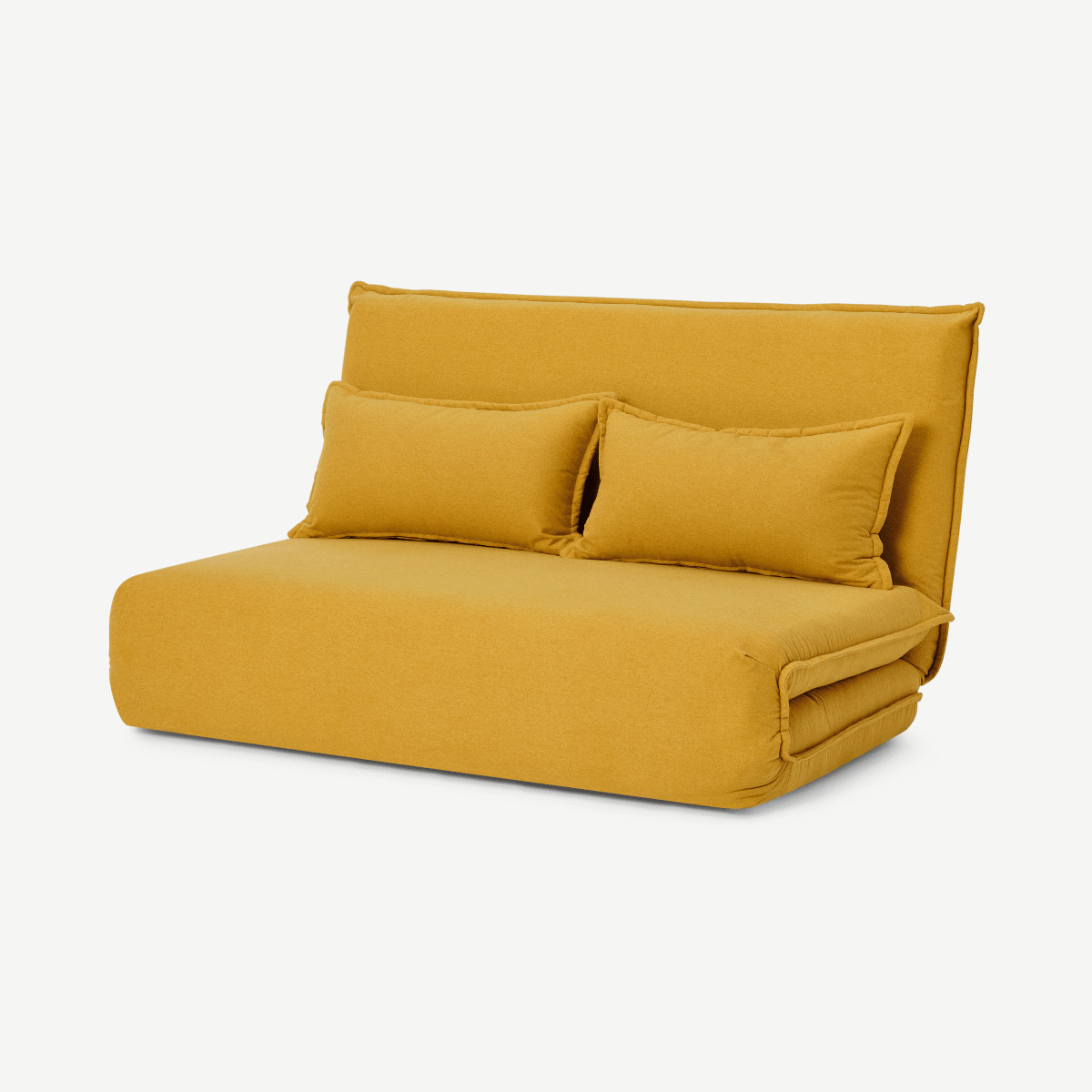 Bria Click Clack Fold Out Double Sofa Bed, Butter Yellow Fabric by Made