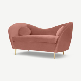 Kooper 2 Seater Sofa, Blossom Pink Recycled Velvet