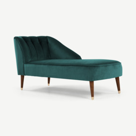 Margot Right Hand Facing Chaise Longue, Teal Recycled Velvet