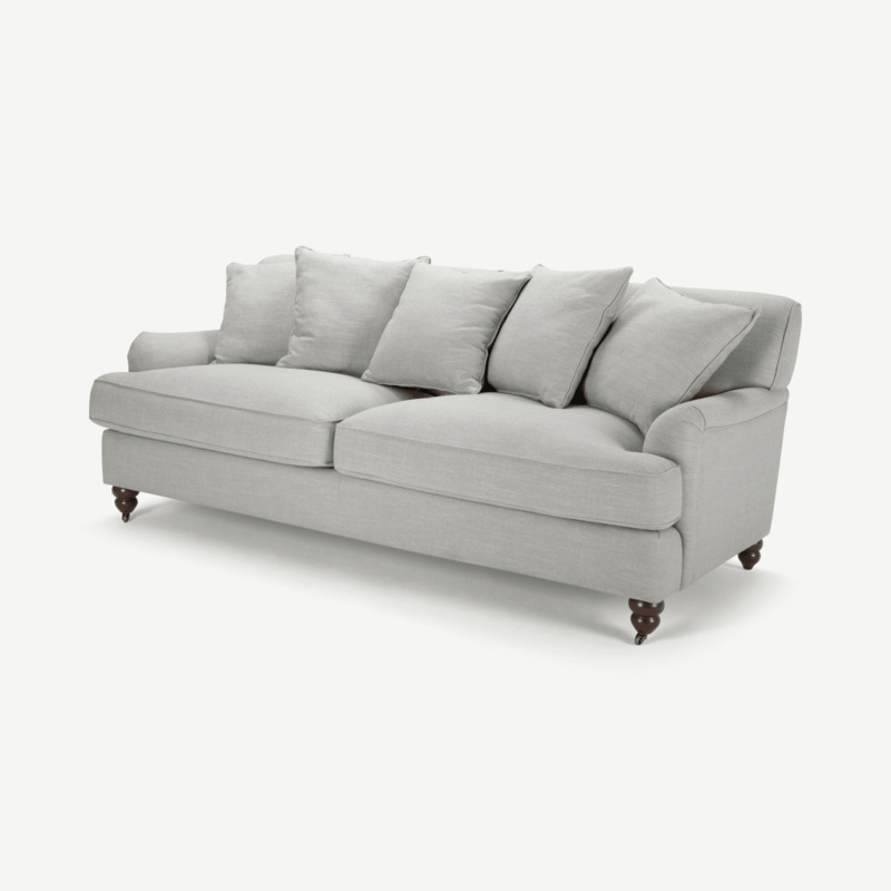 Orson 3 Seater Sofa, Scatterback, Chic Grey Fabric by