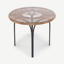 Lyra Garden 4 seater Round Dining Table, Charcoal Grey