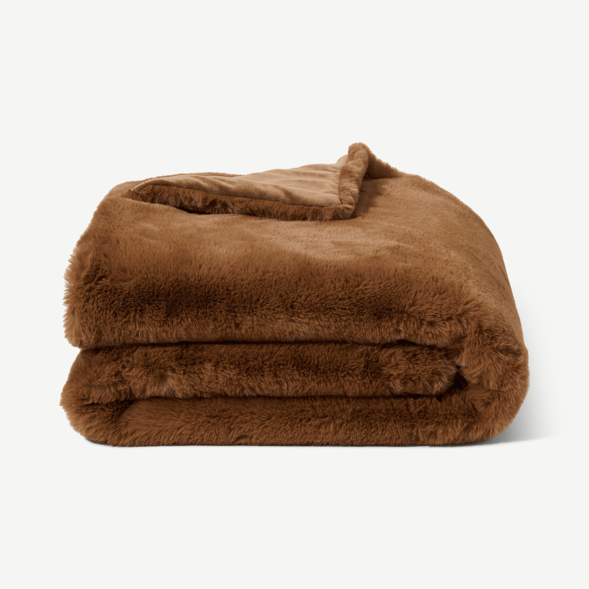 Azala Luxury Faux Fur Throw, 130 x 170 cm, Cinnamon