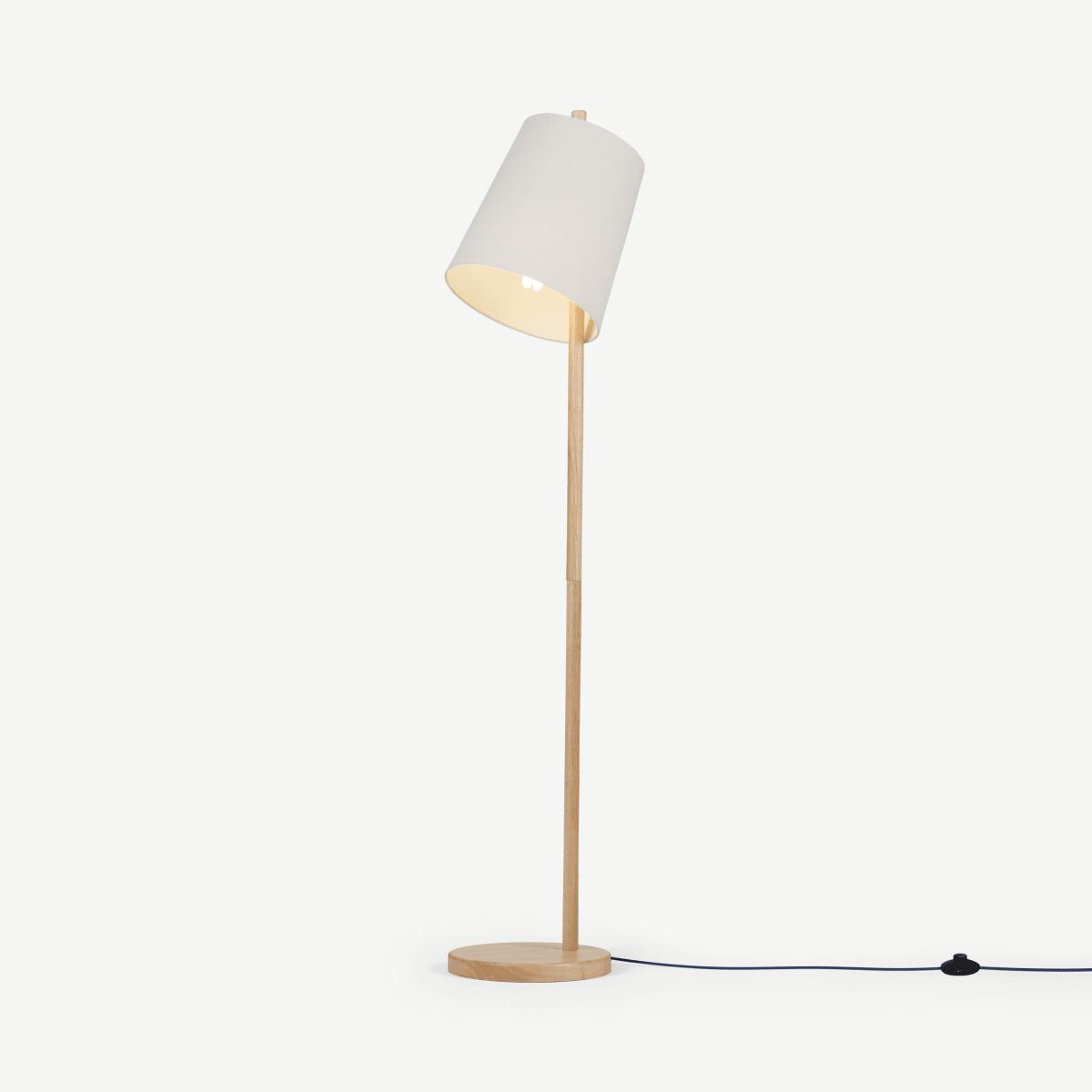 Sveinn Floor Lamp, Wood & White
