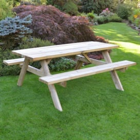 Forest Large Rectangular Wooden Garden Picnic Table 6'x5' (1.8x1.5m) - Pressure treated