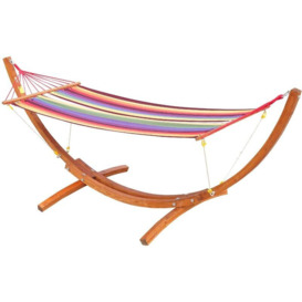 Outsunny - Garden Outdoor Patio Wooden Frame Hammock Arc Stand Sun Swing Bed Seat