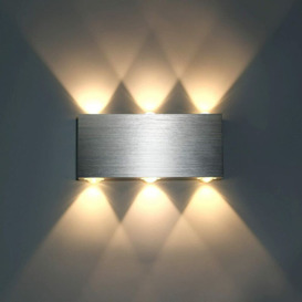 Stoex - 6W Modern Led Wall Light Up Down Wall Light Aluminum Wall Lamp for Living Room Bedroom Corridor, Warm White