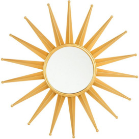 Home Round Wall Mirror Sunburst Star Bathroom Entryway Living Room Gold Perelli - Gold