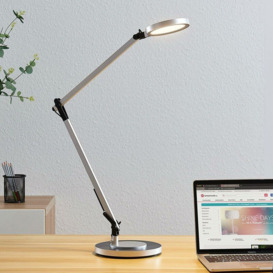 Lindby - Rilana LED desk lamp with dimmer, silver - silver, black
