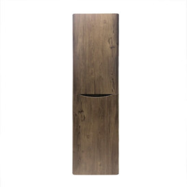 1400mm Grey Oak Effect Tall Cupboard Storage Cabinet Bathroom Furniture - Right Hand