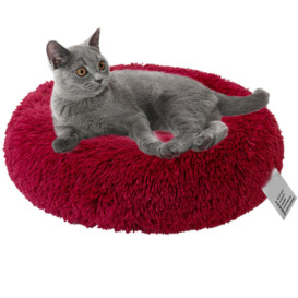 Blusea - Soft Plush Round Pet Bed Cat Soft Bed Cat Bed red-diameter 70cm