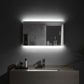 1000x600mm Bathroom Mirrors with LED Lights Illuminated Backlit Wall Mount Light Up Mirror Dimmable Switch Demister Heated Pad Horizontal/Vertical