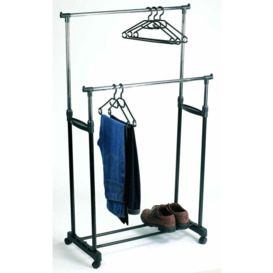 Clothes Rack with 2 Bars 80x43x170 cm Black - Perel
