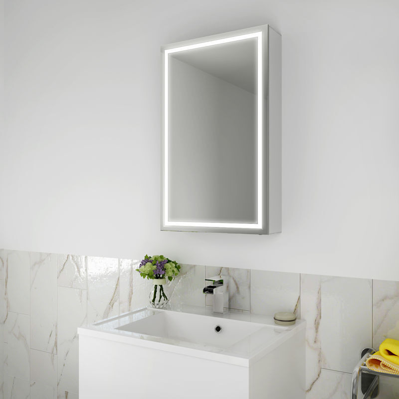 430 x 690mm Illuminated led Bathroom Mirror Stainless Steel
