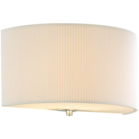 DAR - Cream Single Lamp Flush Wall Light with Mirco Pleat Shade
