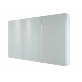 Rak Ceramics - RAK Gemini Bathroom Mirror Cabinet Cupboard Triple Door Aluminium 700 x 1200mm - Silver