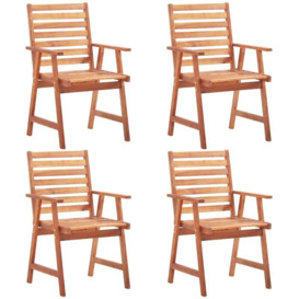 Outdoor Dining Chairs 4 pcs Solid Acacia Wood VD33913 - Hommoo
