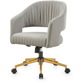 Meriden Furniture - Cherry Tree Furniture Perce Velvet Swivel Desk Chair Grey - Grey