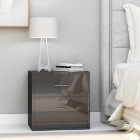 Bedside Cabinets 2 pcs High Gloss Grey 40x30x40 cm Chipboard - Grey