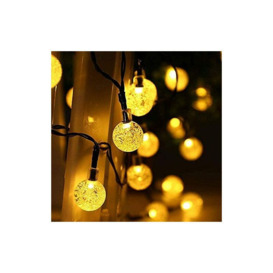 Litzee - Solar Garden String Lights, 6m 30 Waterproof Crystal Balls LED String Lights, 8 Modes Outdoor Starry Lights Solar String Lights, Decorative