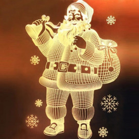 Led Suction Cup Light 3D Door & Window Santa Claus Elk Bells Christmas Lights led String Lights Snowflake New Year Economic