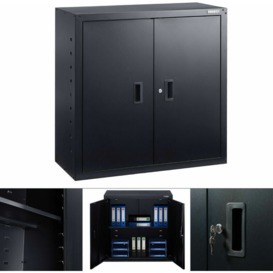 Office Cabinet Storage Cabinet Utility Cabinet Steel Cabinet Black - black - Arebos