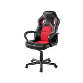 Gaming Chair High Back Ergonomic Racing Chair Office Reclining Chair Swivel Chair, Red - red - Yaheetech