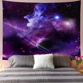 LITZEE Galaxy Tapestry Starry Sky Tapestry Psychedelic Space Landscape Tapestry Starry Sky Tapestry Purple Wall Hanging for Living Room Dorm Decor