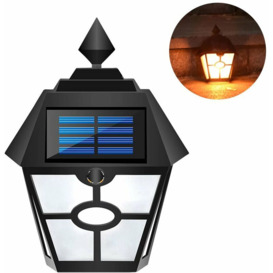 Retro Solar Wall Lamp Simulation Hex Blinds Flame Dynamic Court Garden Villa Landscape Light-