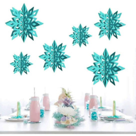 Winter Wonderland Snowflakes Party Decorations 3D Card Hanging Paper Centerpieces For / Birthday / Christmas Tree / New Years / Baby Shower / Wedding
