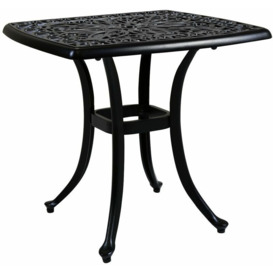 Cast Aluminium Black Side Table Patio Poolside Garden Furniture - Black - Charles Bentley