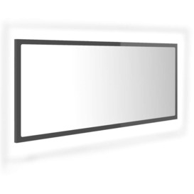 Vidaxl - led Bathroom Mirror High Gloss Grey 100x8.5x37 cm Engineered Wood Grey