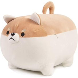 Briday - Shiba Inu Dog Plush Pillow,Soft Chubby Buddy Corgi Throw Hugging Pillow,Stuffed Animal Doll Toy Gifts for Bedding, Kids Birthday, Valentine,