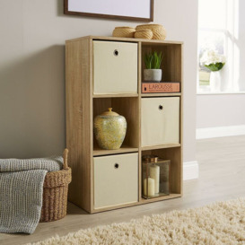 Storage Cube 6 Shelf Bookcase Wooden Display Unit Organiser Sonoma Oak Furniture