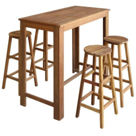 Betterlifegb - Bar Table and Stool Set 5 Pieces Solid Acacia Wood11521-Serial number